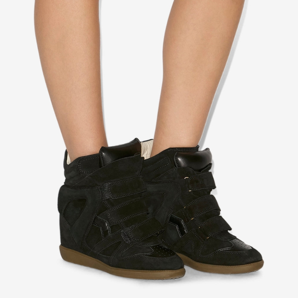 Isabel Marant Black Sneakers with Concealed Wedge